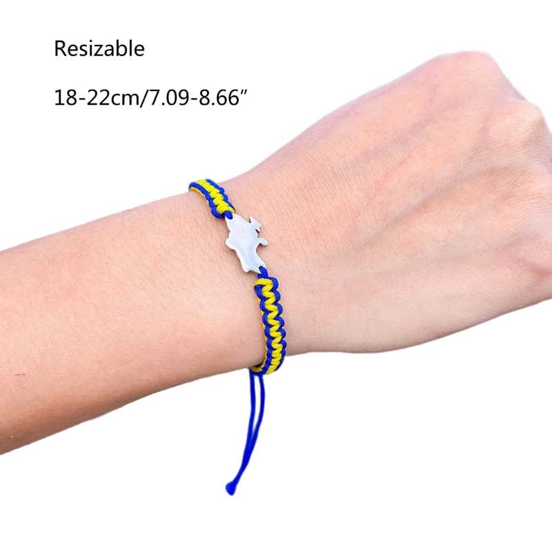 Hand Woven String Ukraine Bracelet Necklace Lucky Jewelry Set Braided Rope Sport Bracelets Friendship for Women Men Y08E