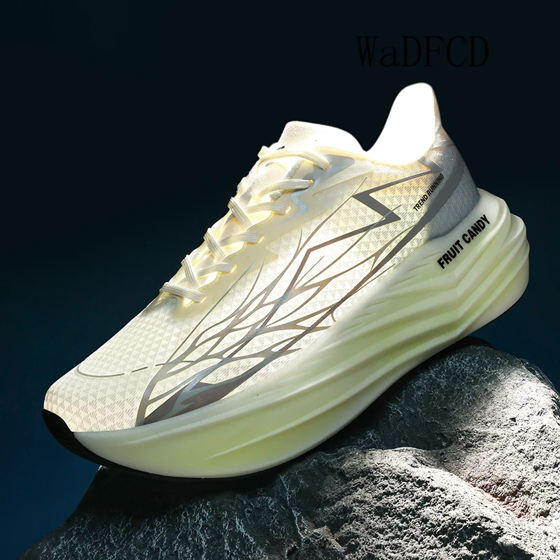 

Кроссовки для бега, большие размеры 44, 45, мужские и женские дизайнерские спортивные туфли на желейной подошве, модные повседневные туфли на платформе с увеличенной высотой в сетку