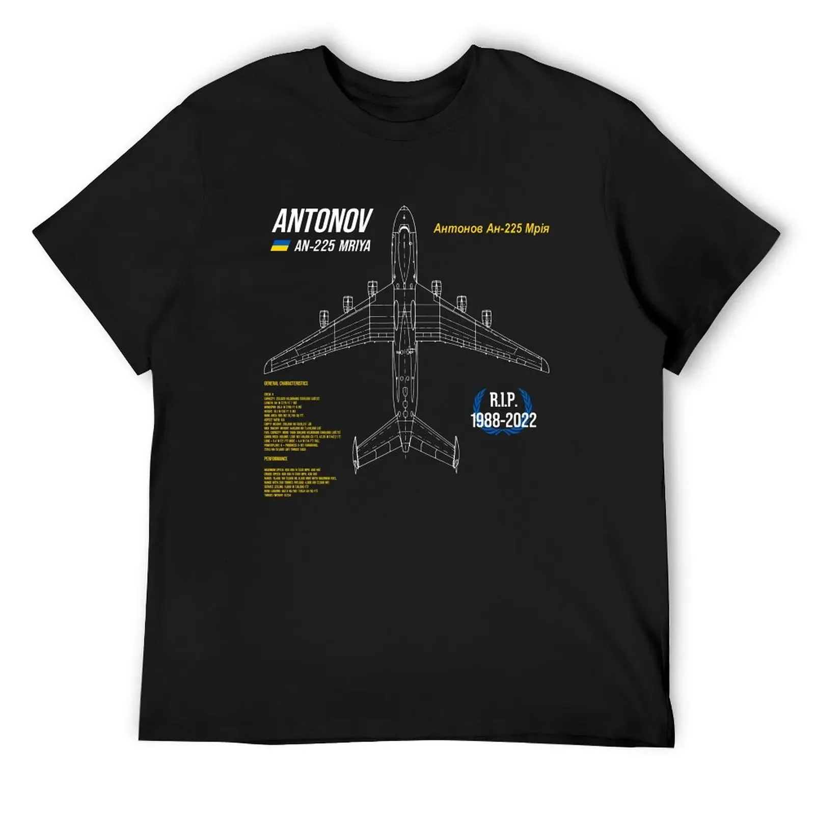 AN-225 Antonov Mriya Cargo Plane RIP Poster T-Shirt custom t shirt vintage t shirts graphics clothing for men