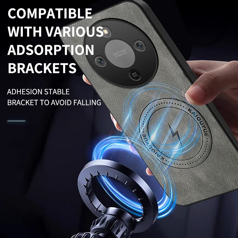 For Honor X9d 5G Back Cover Skin Feel Shockproof Magnetic Phone PU Leather Case Soft Fundas For Honor X9d X70