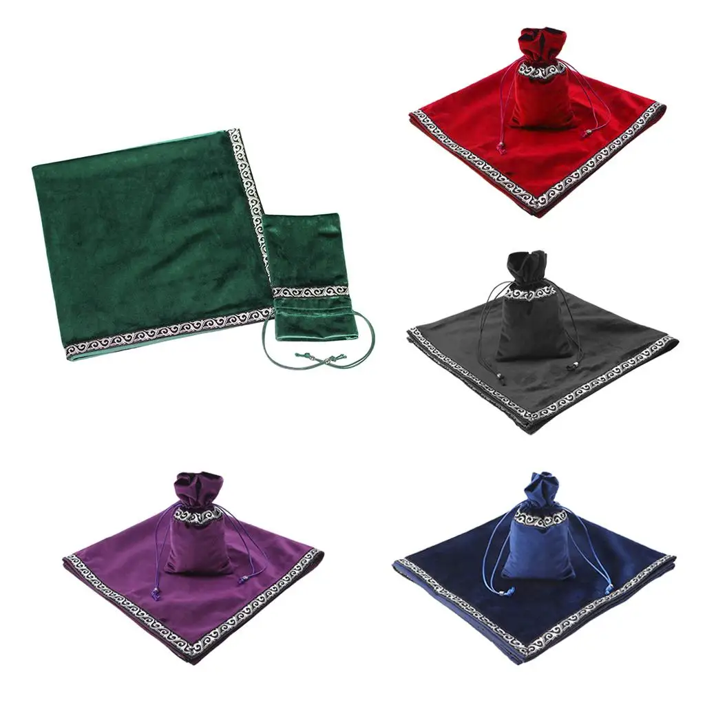 Cards Drawstring Bag Velvet  Bag Pouch Wicca Velvet Cloth Set