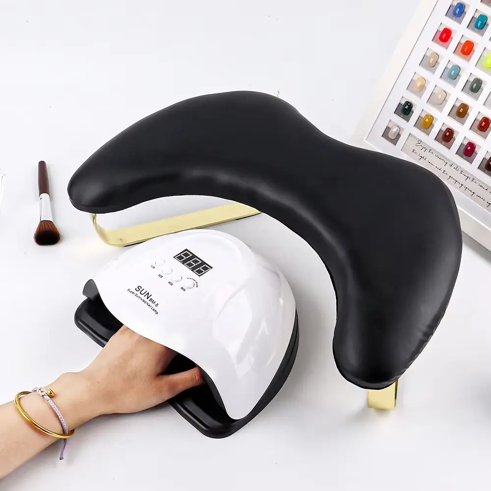 U Shaped Nail Arm Rest Cushion with Phone Holder Space-saving Nail Art Stand Soft Tilt Design Manicure Hand Pillow Nail Art Tool