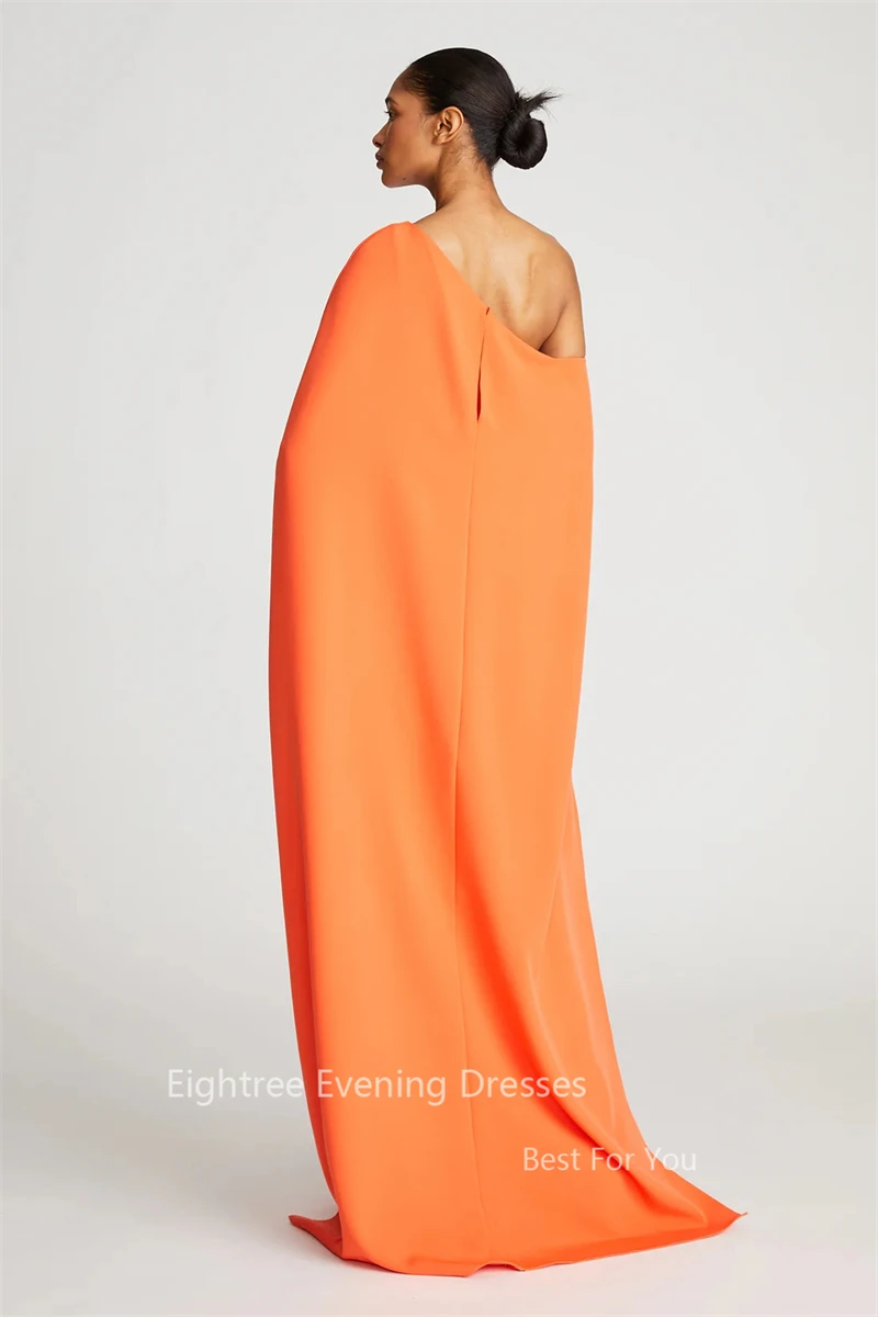 Eightree One Shoulder Party Dresses  فساتين السهرة  Prom Gowns Graduation Dress Women Modest Cape Sleeve Orange Vestidos Outfits