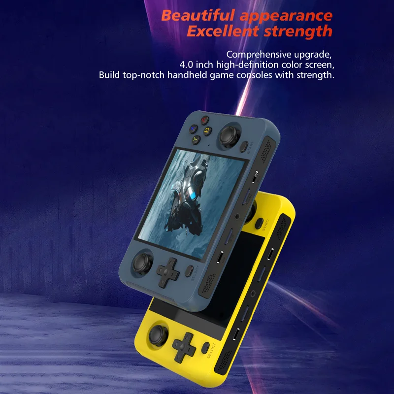 R40S ريترو جيب 720*720 4 "شاشة IPS متكاملة واي فاي بلوتوث 64 بت RK3566 مفتوحة المصدر وحدة تحكم ألعاب محمولة هدايا للأطفال
