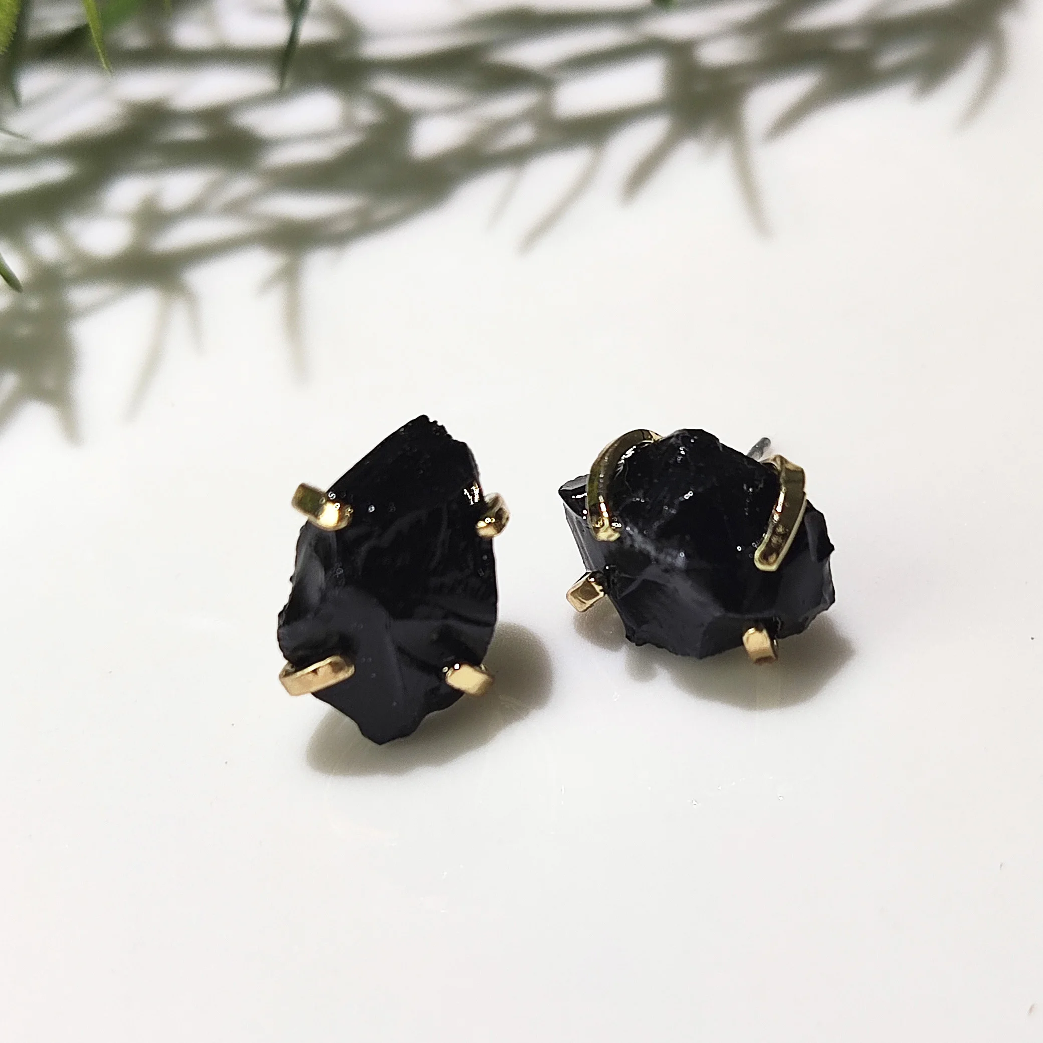 Raw Crystal Stud Earring, Gemstone Earrings, Rough Crystal Jewelry, Boho Jewelry, Raw Gemstones Gift for Her