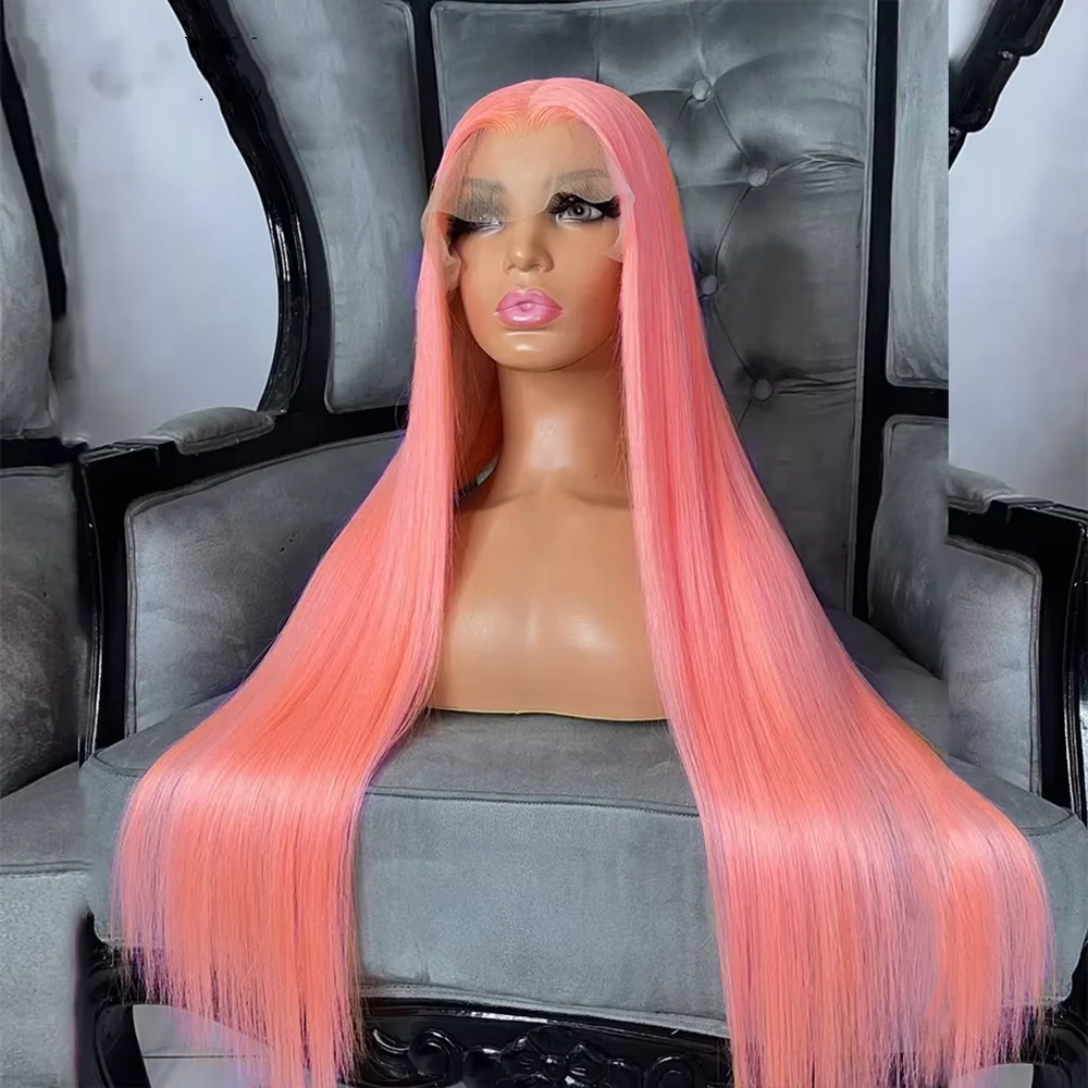 30 Inch Straight Lace Front Wig Human Hair Light Pink 13x6 hd Lace Front Wig Human Hair Pre Plucked 13x4 Lace Front Colored Wig