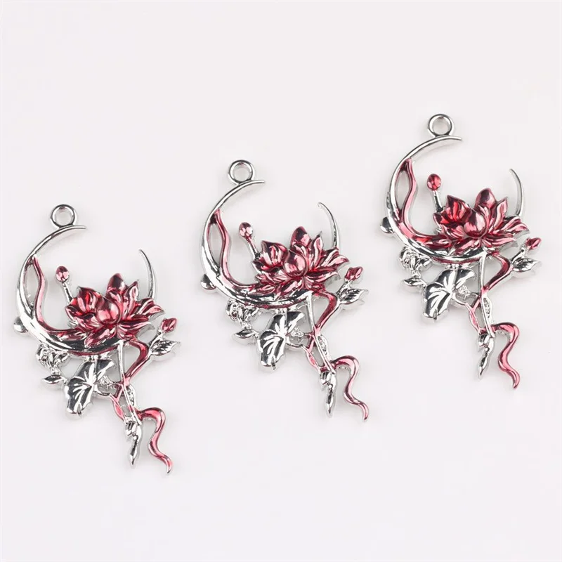

Free shipping 50pcs/lot color print cartoon moon flowers shape alloy floating locket charms diy jewelry garment accessory
