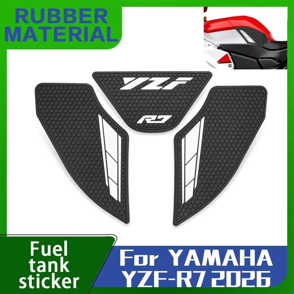 For YAMAHA YZF-R7 2026 YZFR7 YZF R7 2026 Motorcycle Side Fuel Tank Sticker Waterproof Kneepad Rubber Soft Stickers accessories