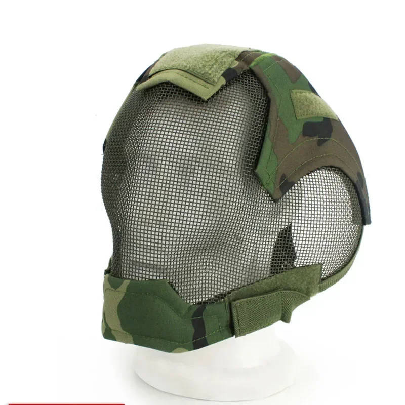 Mascarilla táctica de seguridad para Airsoft, máscara facial completa con malla metálica para juego de guerra, red de acero, protección para Paintball al aire libre, V6