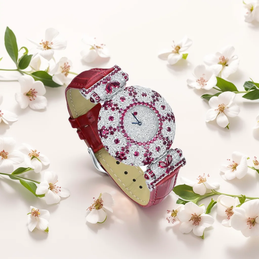 

Luxury S925 Silver Automatic Quartz Watch Diamond CZ Dial Diameter Wrist Bracelet Custom Band Fashionable