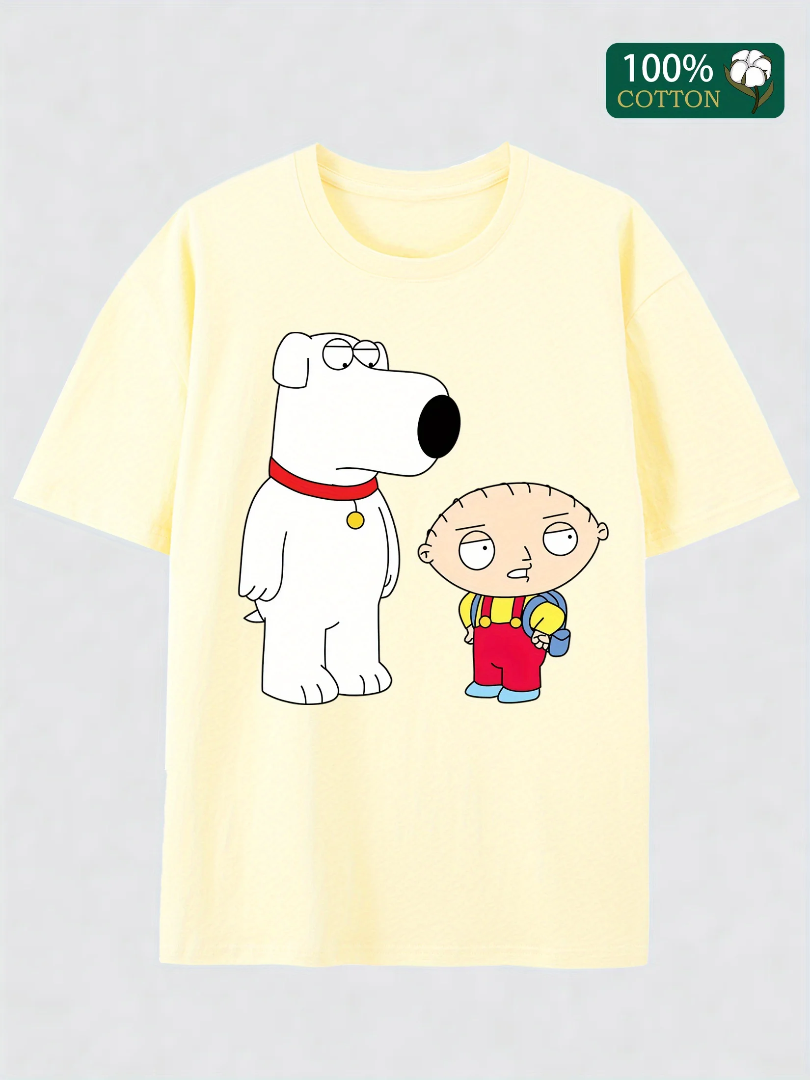 Cute cartoon puppy T-shirt, vintage T-shirt, super soft, refreshing, moisture wicks, lightweight, casual T-shirt, suitable for e