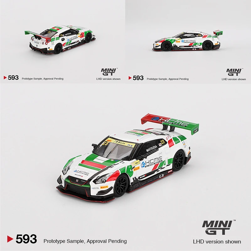 MINIGT 1/64 Nissan GT-R NISMO GT3 #23 KCMG 2018 MGT00593-CH Cars Alloy Vehicle Diecast Metal Model Kids Xmas Gift Toys for Boys