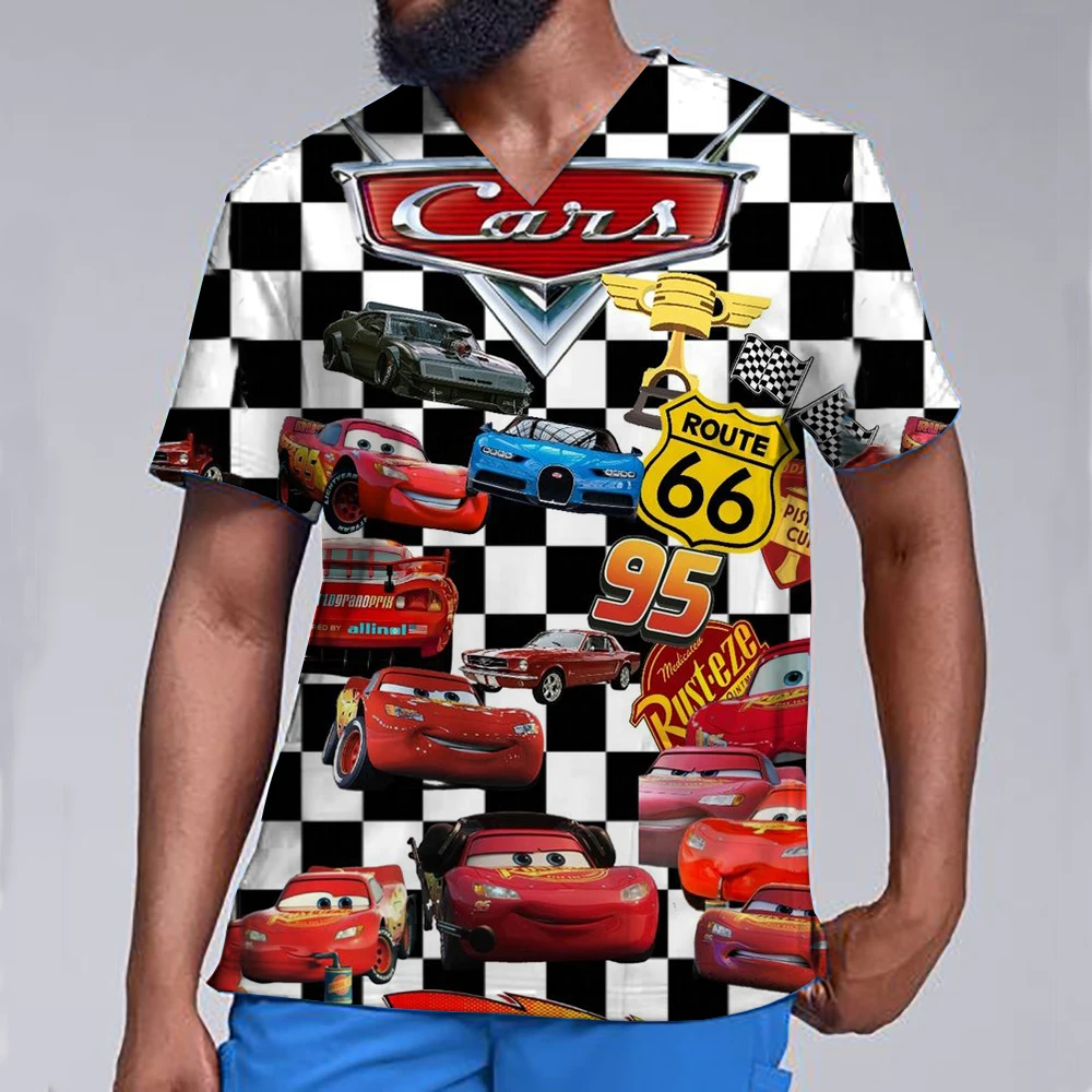 

Популярная футболка Disney Summer Cars с v-образным вырезом, специальное издание, очень большая мужская и женская повседневная уличная модная футболка для родителей и детей