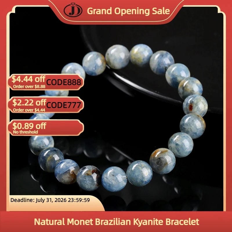 Bracelet en cyanite bleue naturelle du Brésil, perles de pierres précieuses, bijoux de guérison des chakras pour femmes et hommes, cadeau spirituel
