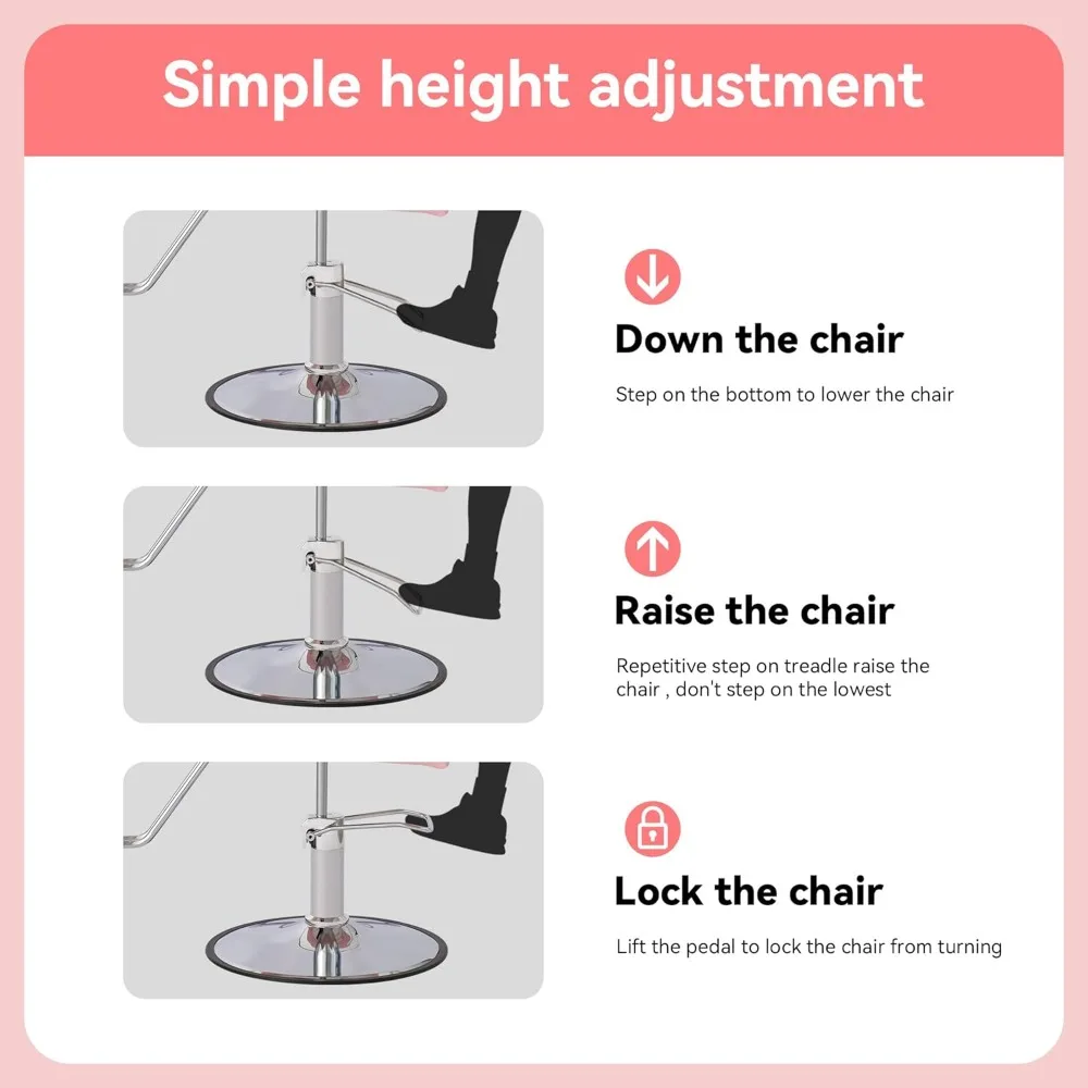 Barber Salon Chairs for Hair Stylist, Height Adjustable Hydraulic Salon Chair, 360 Degrees Rotation, Multi-Function Shampoo Chai