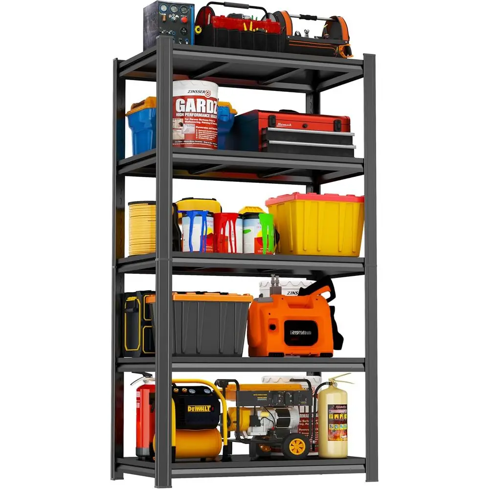 

5-Tier Heavy-Duty Adjustable Metal Shelving, 3000 lbs Capacity, Ideal for Utility, Garage, and Storage