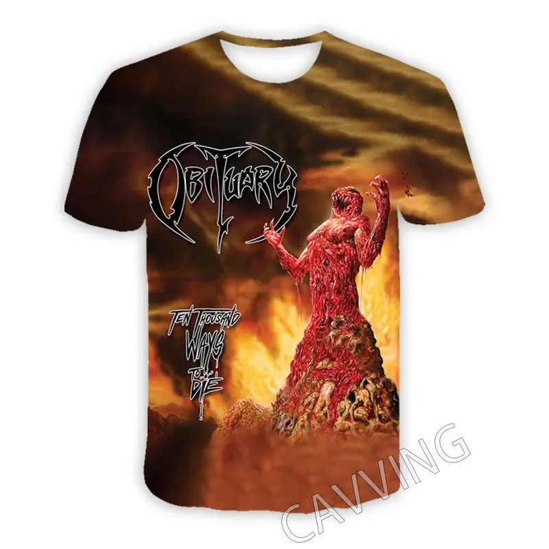 Classic Rock Obituary 3D Print T-shirts Men Women Hip Hop Trend Short Sleeve O-Neck Tee Oversized Y2k Tops Street Men's Clothing view 2