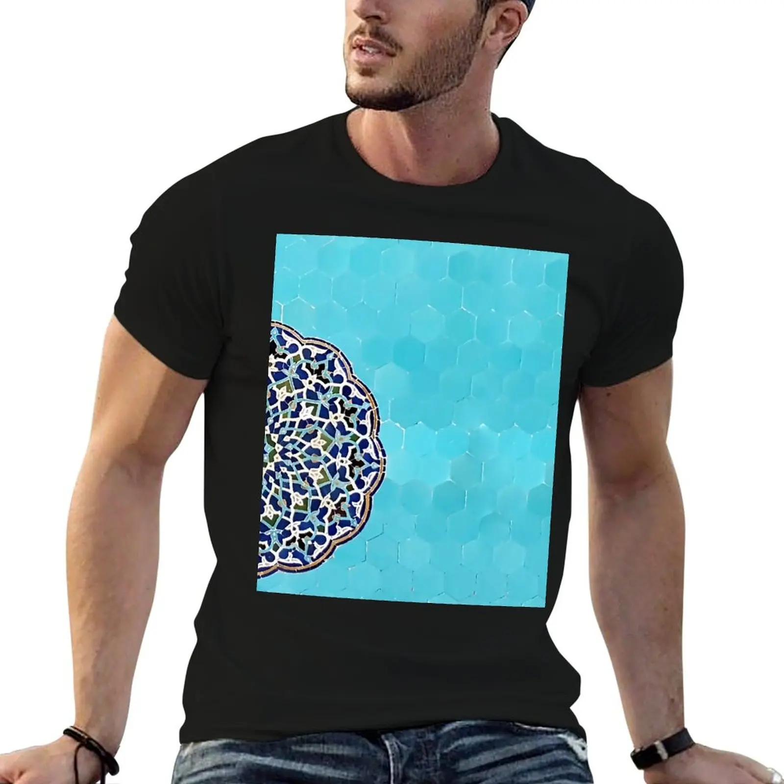 

Persian turquoise tile pattern T-Shirt cotton t shirt pack man t shirt cotton high quality T-Shirt