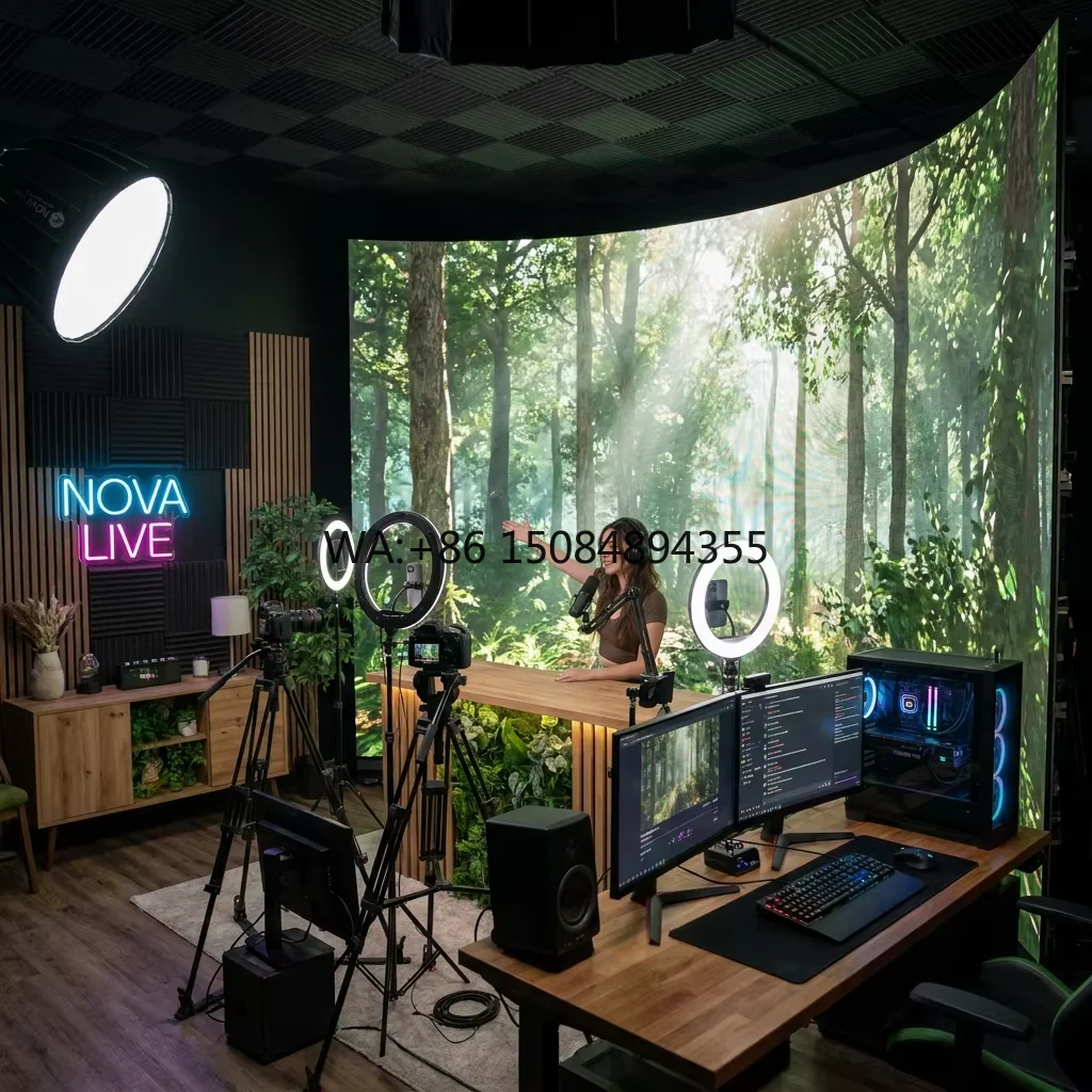 P2.0 P1.8 P1.5 Indoor IP65 LED Screen Film Studio Broadcast Background 7680Hz Ultra High Refresh Movie VP Virtual Shopping Mall