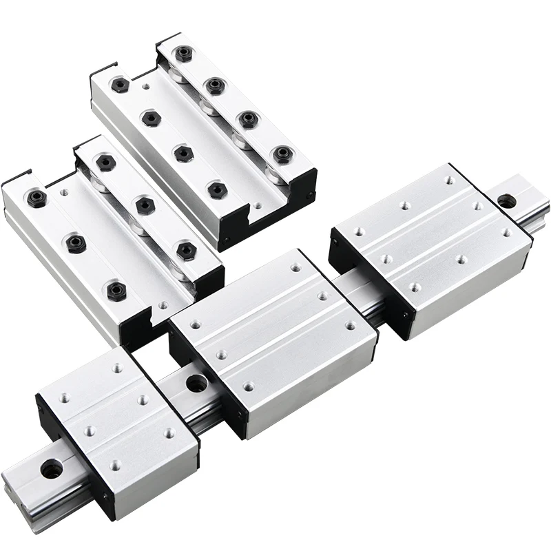 External Dual-Axis Heavy Roller Slider Block Linear Carriage  LGD6 LGD8 LGD12 LGD16 Sliding Block with 2/4/6/8 Wheels Locking