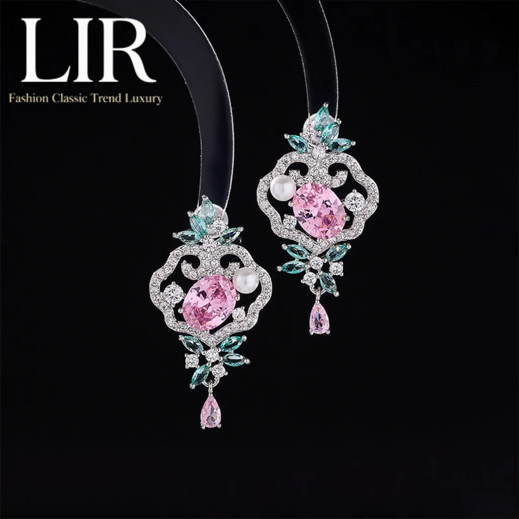 

LIR Элегантные серьги в форме облака: инкрустация цирконом ААА, нежный и сладкий стиль, модные украшения для молодых женщин