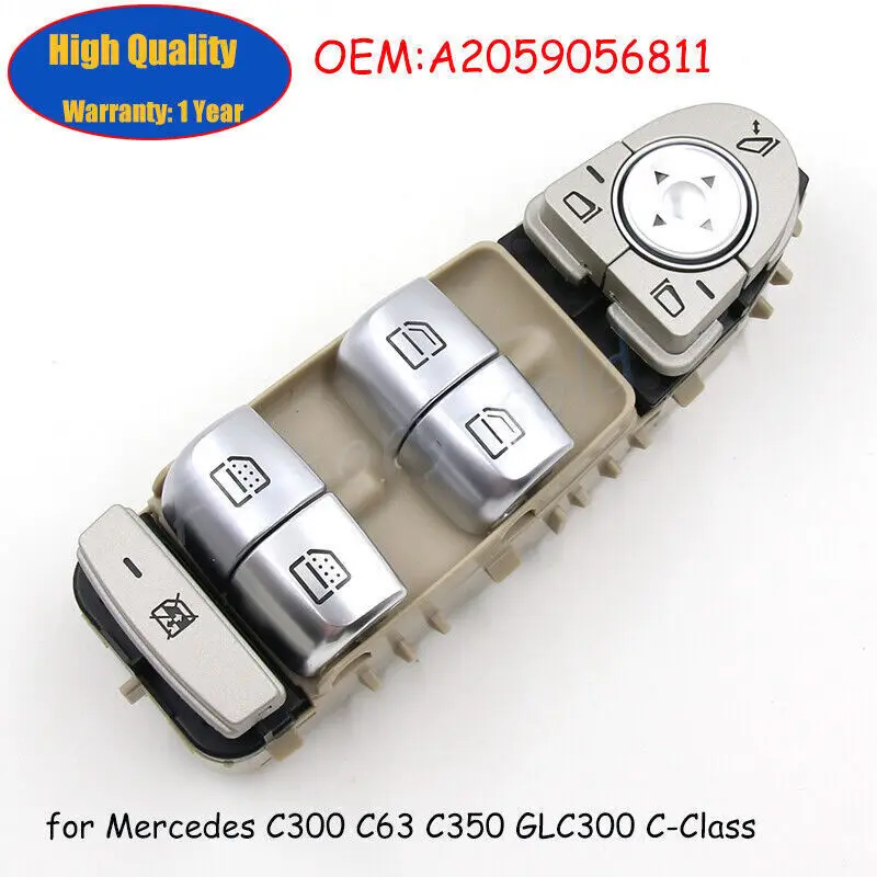 

The beige electric window switch is suitable for Mercedes Benz C63 C350 GLC300 C-Class A2059056811-