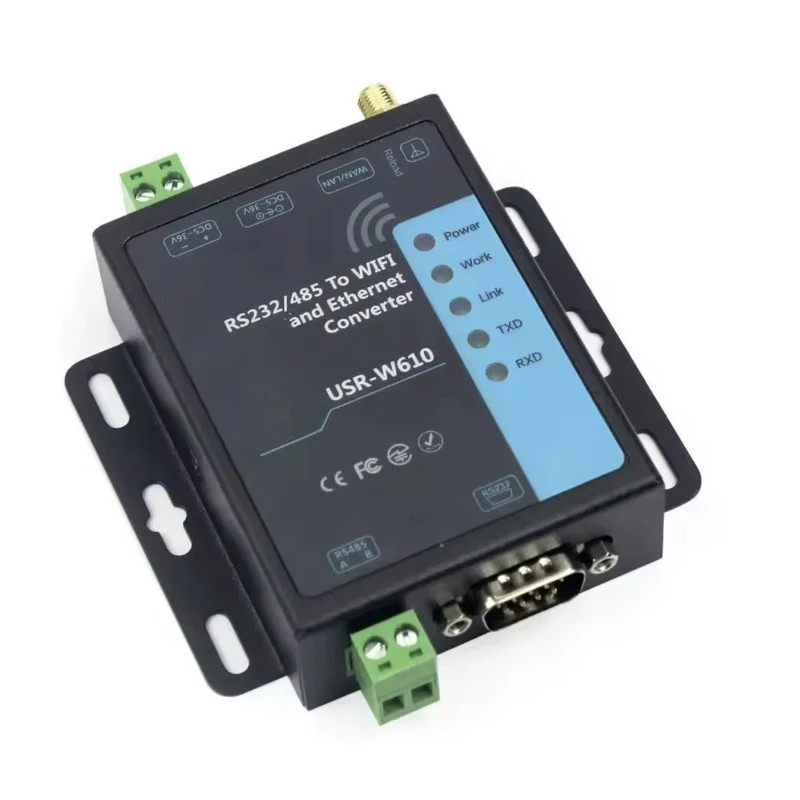 USR-W610 RS485 RS232 Serial To WiFi Ethernet Converter Support Modbus TCP RTU Industrial Wireless Server Module