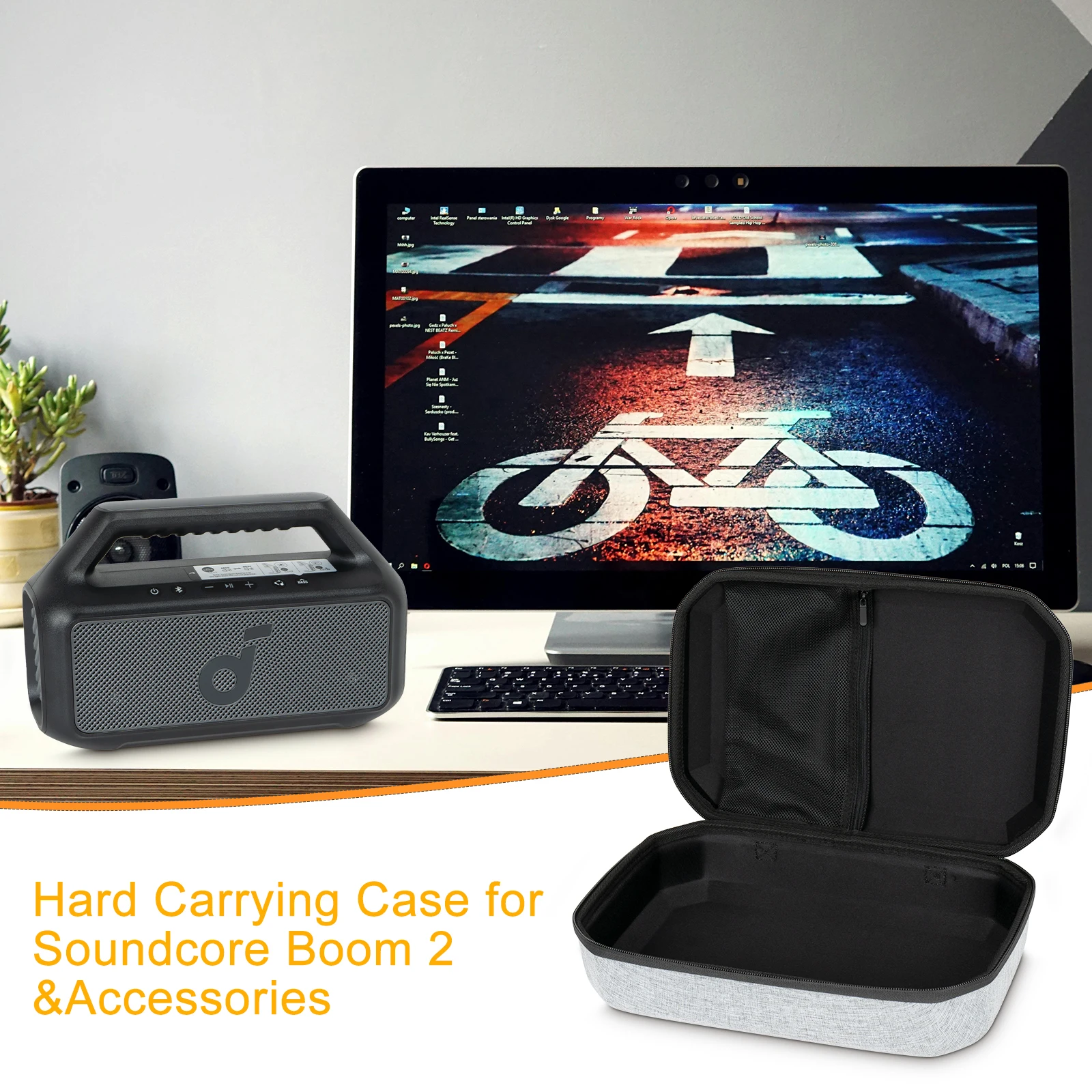 Estuche rígido de EVA para altavoces Anker Soundcore Moom2, bolsas de almacenamiento, caja de transporte de viaje portátil para accesorios Anker Boom2