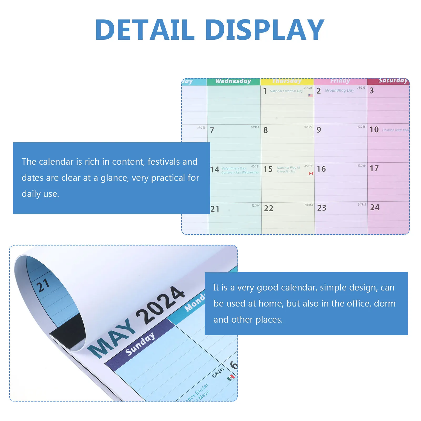 Monthly Wall Wall Hanging Planner English Schedule Calendar For Home Office Dorm Multipurpose Hanging Calendar