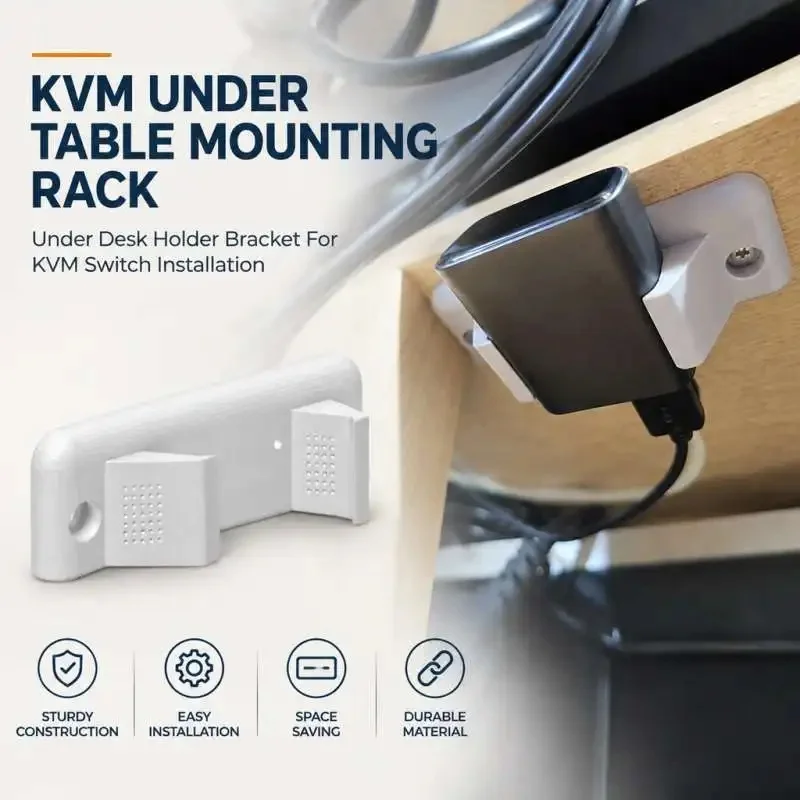 Under Desk Mount Bracket For KVM Switch Under Table Holder Rack Office Equipment Support