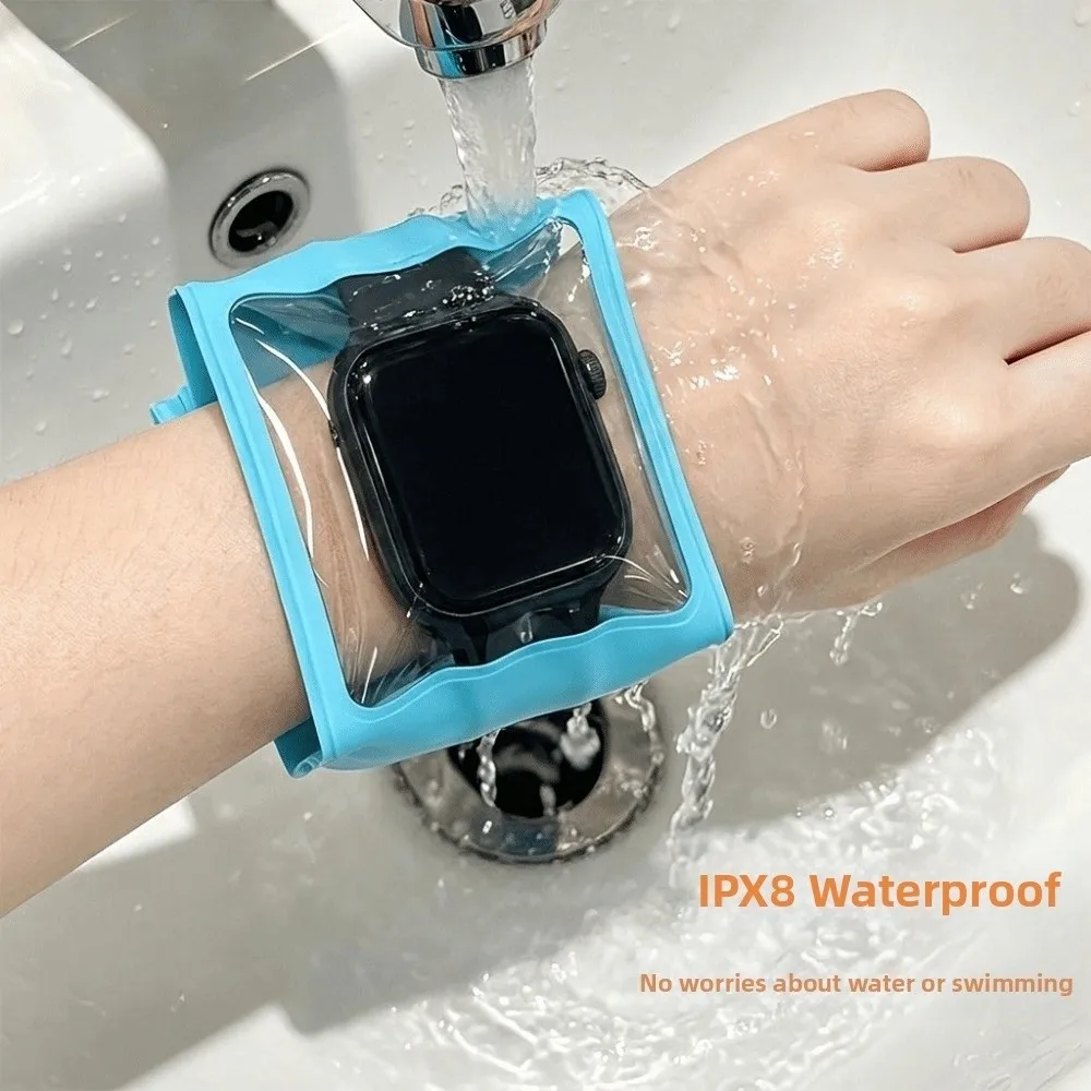 Touch Screen Smartwatch Waterproof Case Portable Transparent Window Swim Smartwatch Protector IPX8 Waterproof Adjustable