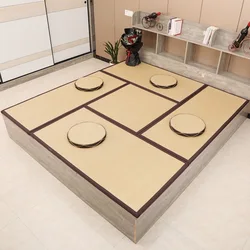 Folding Japanese Traditional Tatami Mattress Mat Rectangle Large Foldable Floor Rattan Mat For Yoga Sleeping Tatami Mat Flooring