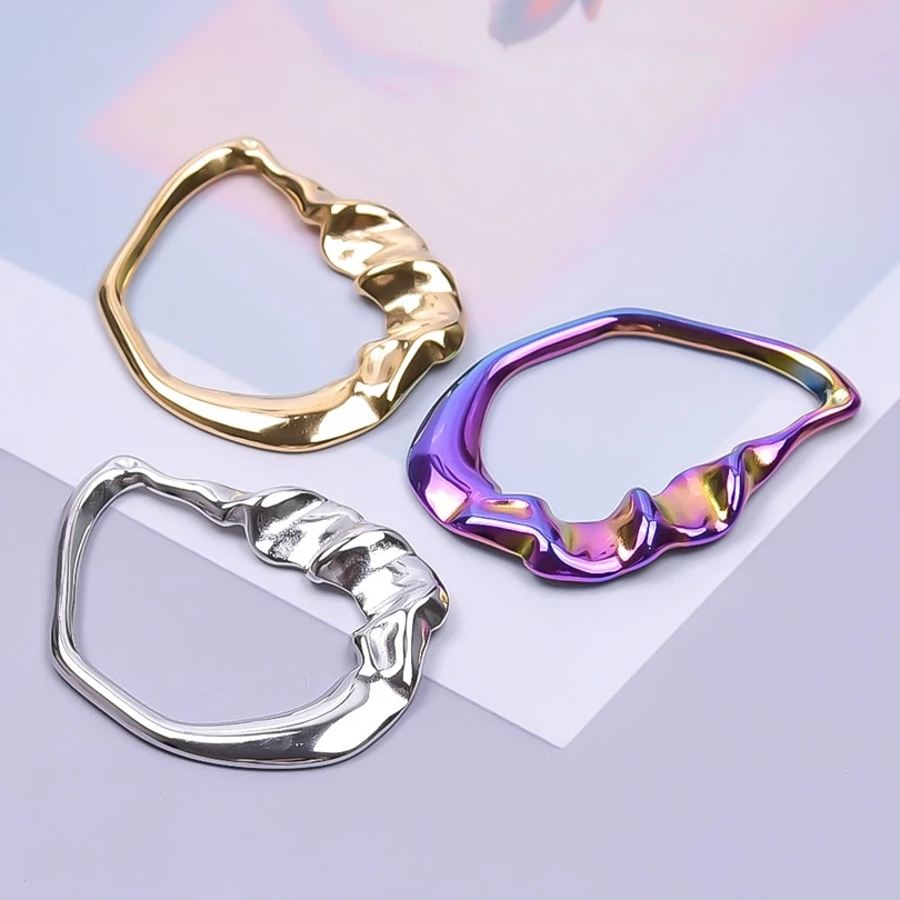 7pcs Brief Fashion Irregular Geometry Gold Plated Pendant No Fading Stainless Steel Pendants Used To Making Diy Necklace Bulk
