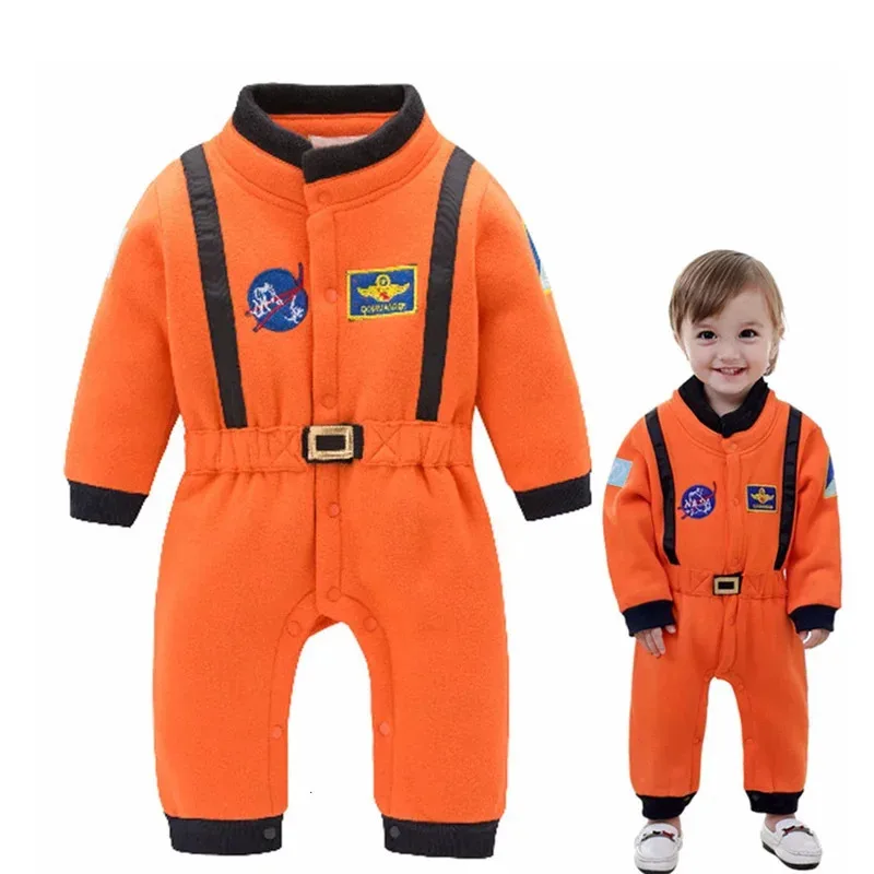 Baby Astronaut Costume Space Suit Rompers Halloween Birthday Party Jumpsuit Outfit for Baby Boys Toddler 0-24M-3T