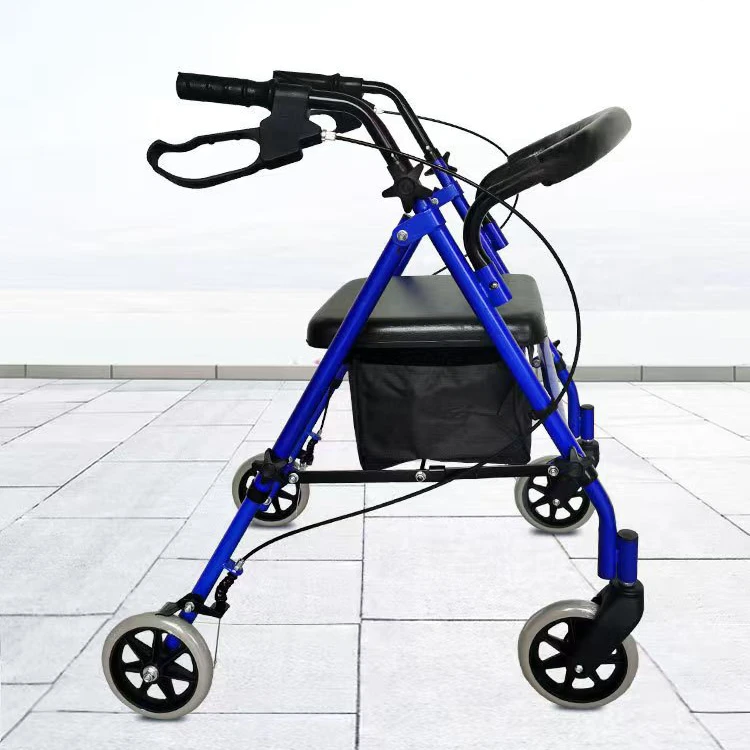 

Factory Wholesale Adult Folding Rollator Walker With 4 Wheels Seat Health Care Supply For Walking Aids
