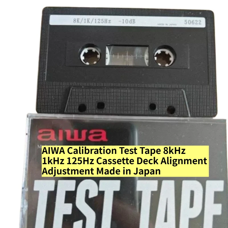 Cinta de Prueba de Calibración AIWA 8kHz 1kHz 125Hz para Alineación de Casetes, Hecho en Japón