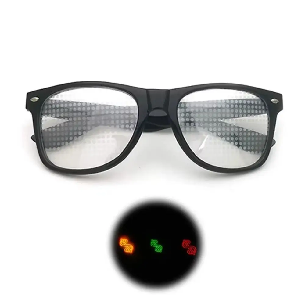 Unique Diffraction Glasses Light Refraction Heart Star Snowflake 3D Prism Effect Glasses Firework Diffraction Clear/Gray Lens