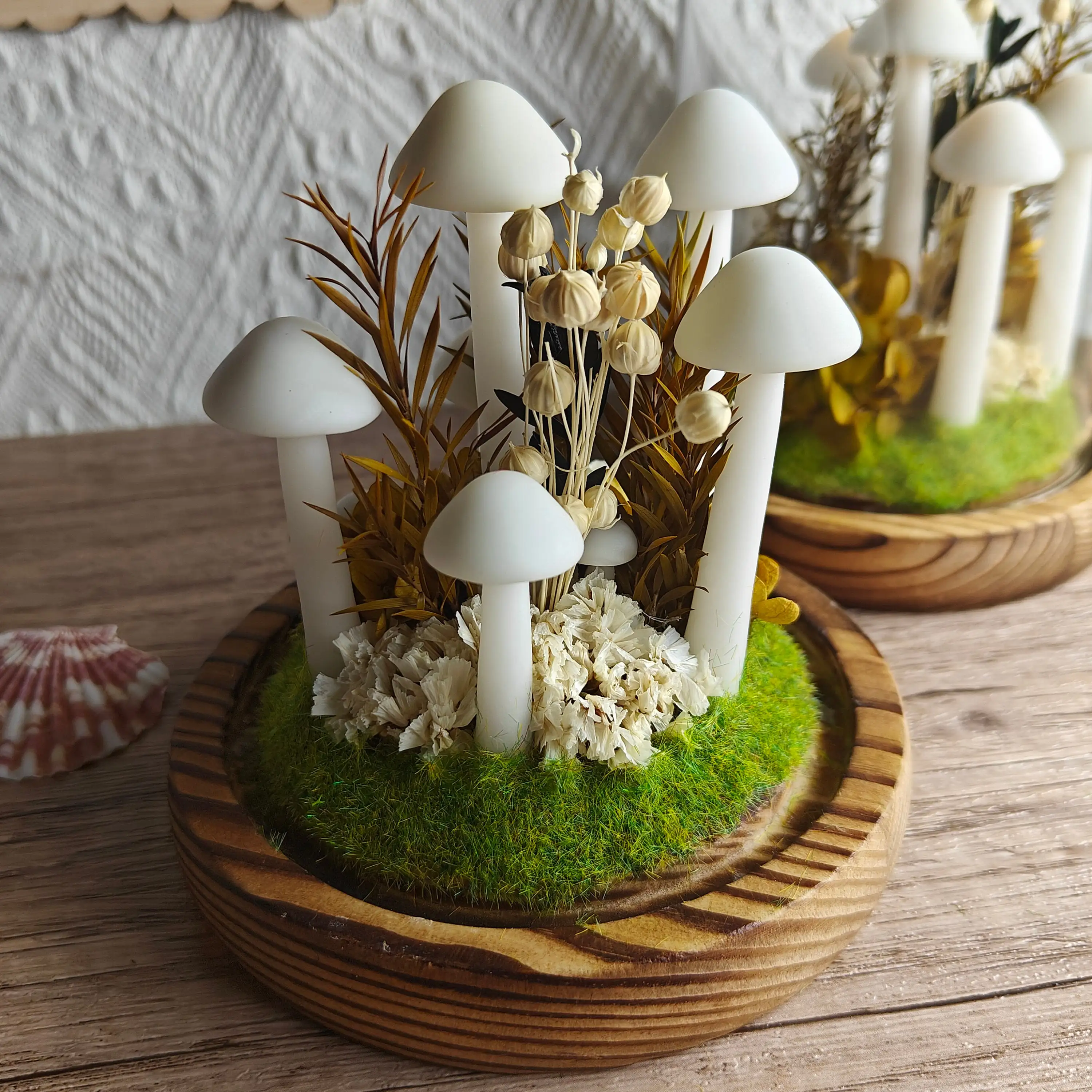 DIY Handmade Dried Flower Mushroom LampCreative Mushroom Night Light Housewarming Child  Christmas Gift For Bedroom Table Home