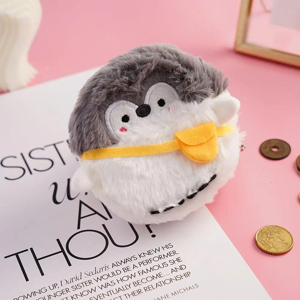 Cute Penguin Plush Coin Purse para mulheres, Messenger Bag para viagens ao ar livre, armazenamento de batons, saco de enchimento do fone de ouvido, L8X0