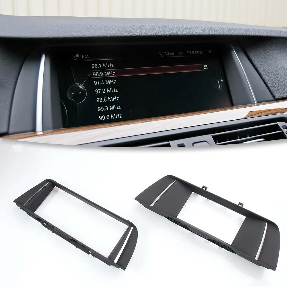 LCD Display Screen Decorative Frame For BMW 5 Series F10 F18 After July 2013 65509301374 Painted Piano Black Radio Frame