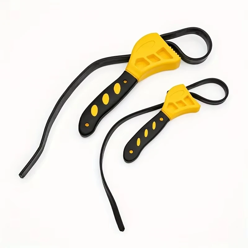 1Pc 6inch Belt Wrench Oil Filter Puller Strap Spanner Chain Wrench Strap Opener, Adjustable Disassembly Tool