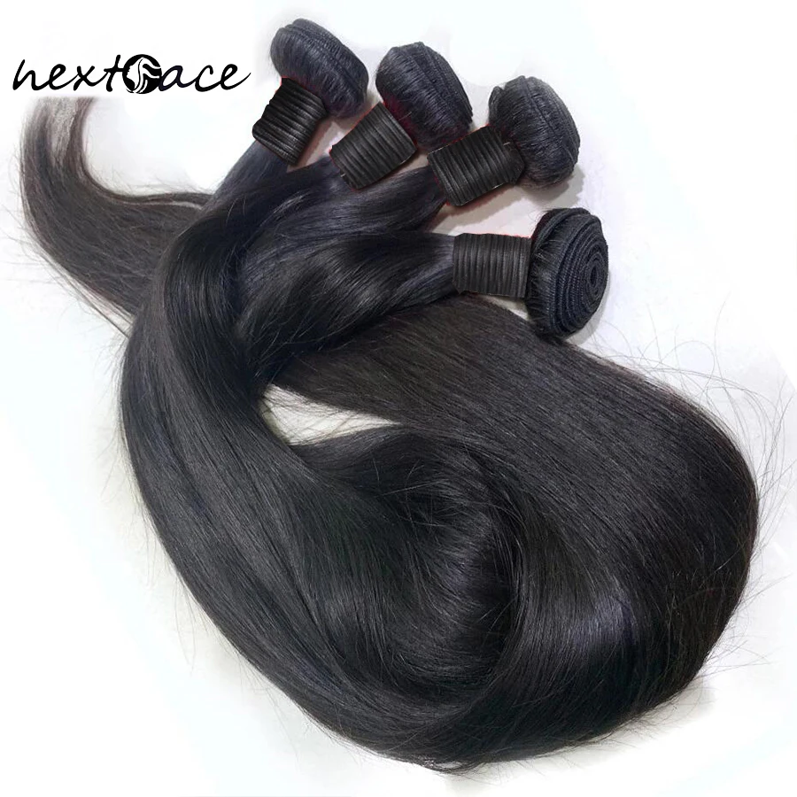 NextFace Straight Hair Bundles Natural Human Hair Bundles 10A Straight Malaysian Hair Weaves 10-40 inch Remy Hair Bundles