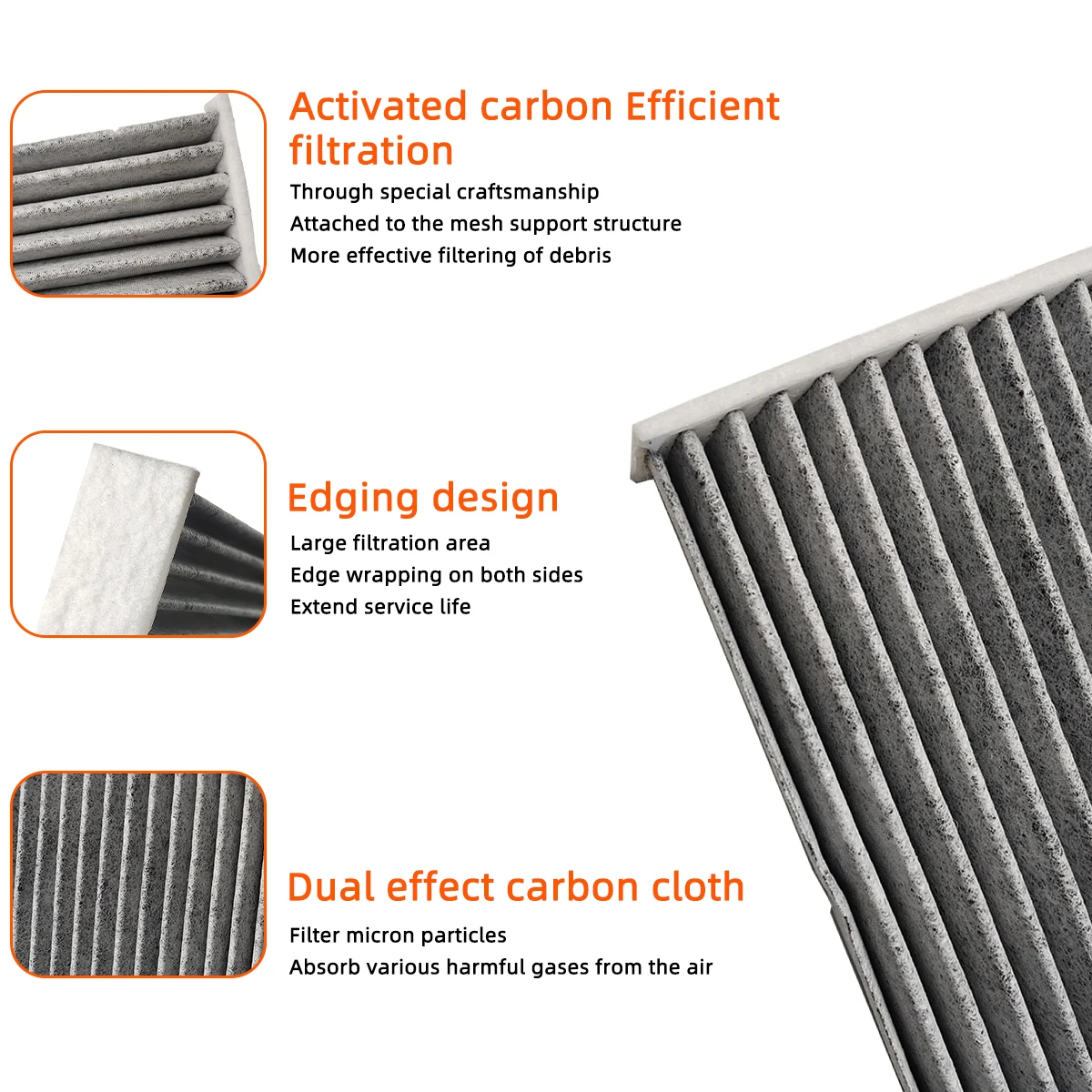 Car Cabin Air Filter for Honda Civic 2006-2015 Auto Filters Carbon Fiber P3875WS 80219-SHJ-A01 80292-SDA-407 80292-SDA-A01