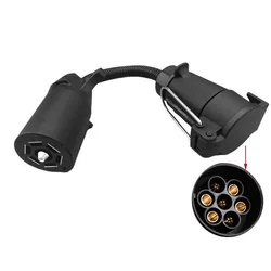 Trailer Conversion Plug Socket 7-pin EU Socket to 7 RV Blade Trailer Adapter Connector Power Conversion for Trailer Accessories