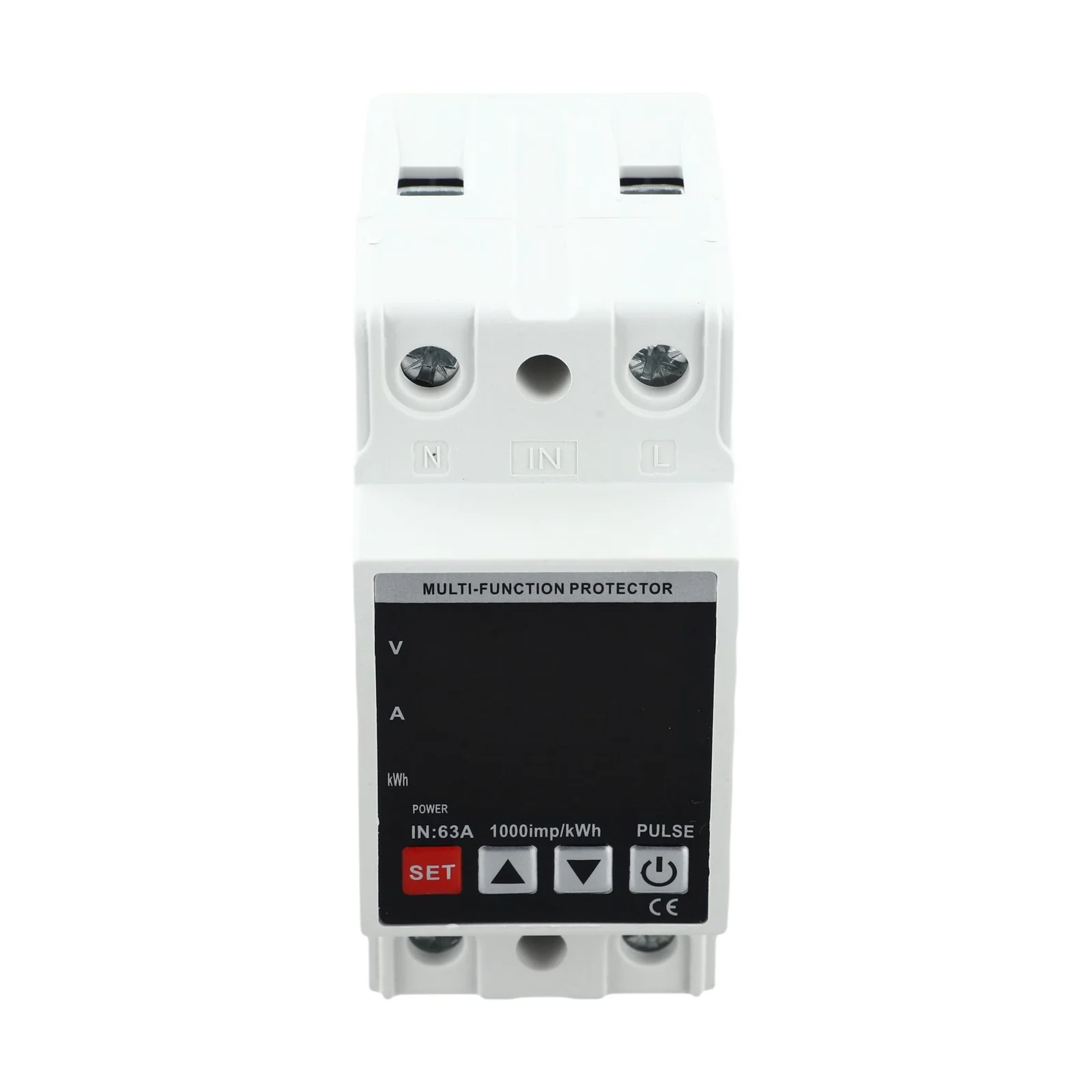 Energy Meter with Adjustable Over Under Voltage Protection for Home and Office Use Featuring Flame Retardant Shell