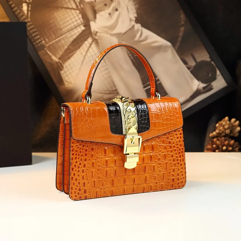 

Genuine Leather Luxury Handbag Women High Quality Crocodile-embossed Shoulder Bag New In Exquisite Fashion Elegant Crossbody Bag