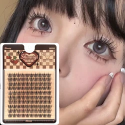 10rows Natural Eyelash Clusters DIY Manga Lashes Transparent Terrier Strands Eyelash Soft False Eyelashes Eyelashes Daily Makeup