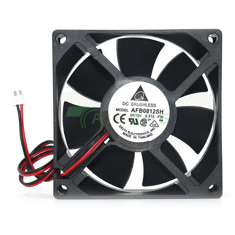 For Delta AFB0812SH 8025 8cm 80mm DC12V 0.51A Dual ball fan power supply chassis Cooling Fan 2 Pin fan