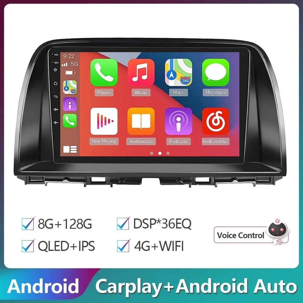 

For Mazda CX5 CX-5 CX 5 2012-2013 2014 2015 2 Din Android 14 Car Radio Multimedia Video Player 4G+WIFI Carplay Headunit BT RDS