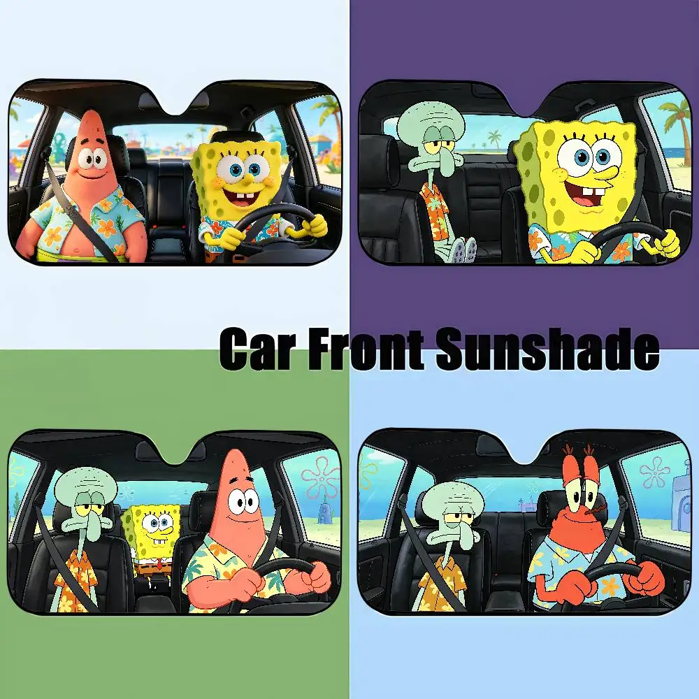 Cartoon I-SpongeBobS Drive Car Sunshade Covers Cover Universal Windscreen Folding Visor